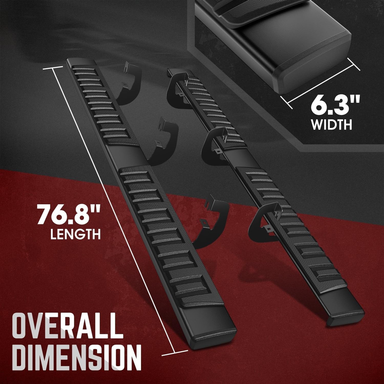 DNA Motoring 6.75 Inch Running Boards Side Steps for Chevy GMC