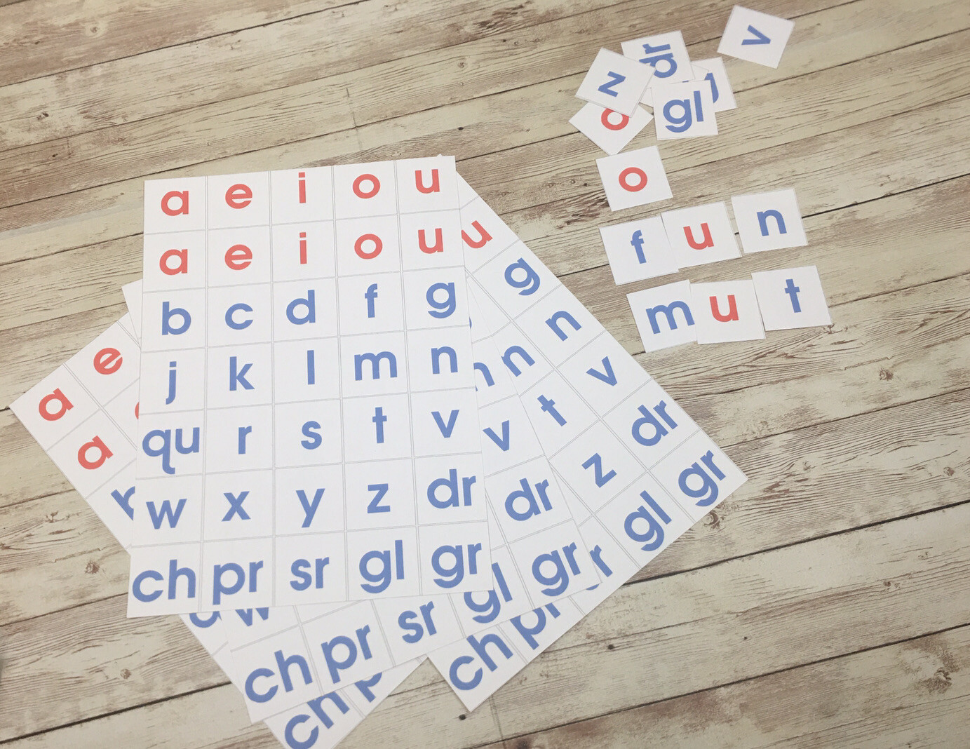 Phonics – Letter / Phonemic Sound Tiles – Word Building Set – Laminated
