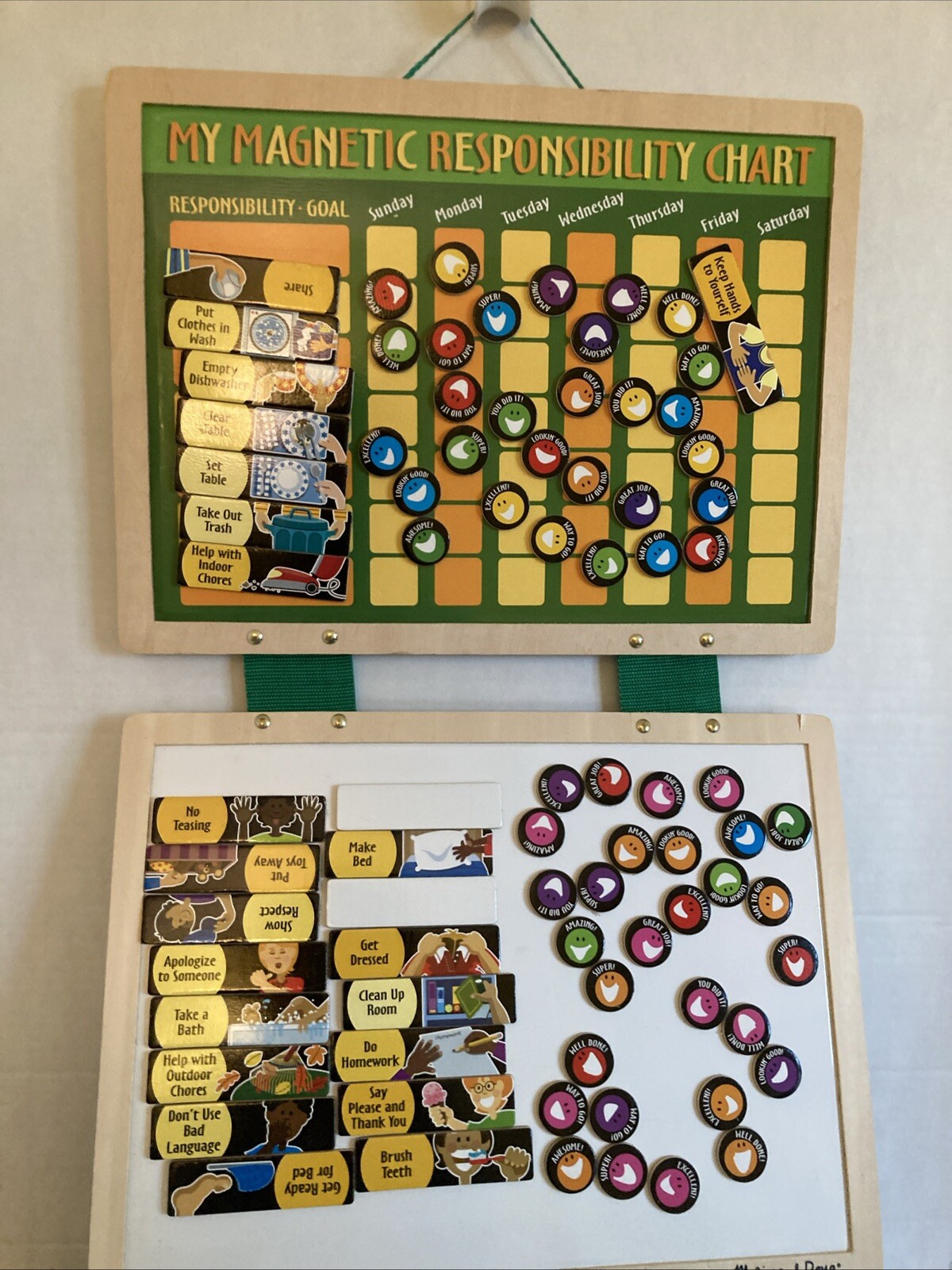 Melissa And Doug My Magnetic Responsibility Chart Kids Educational Organize A18
