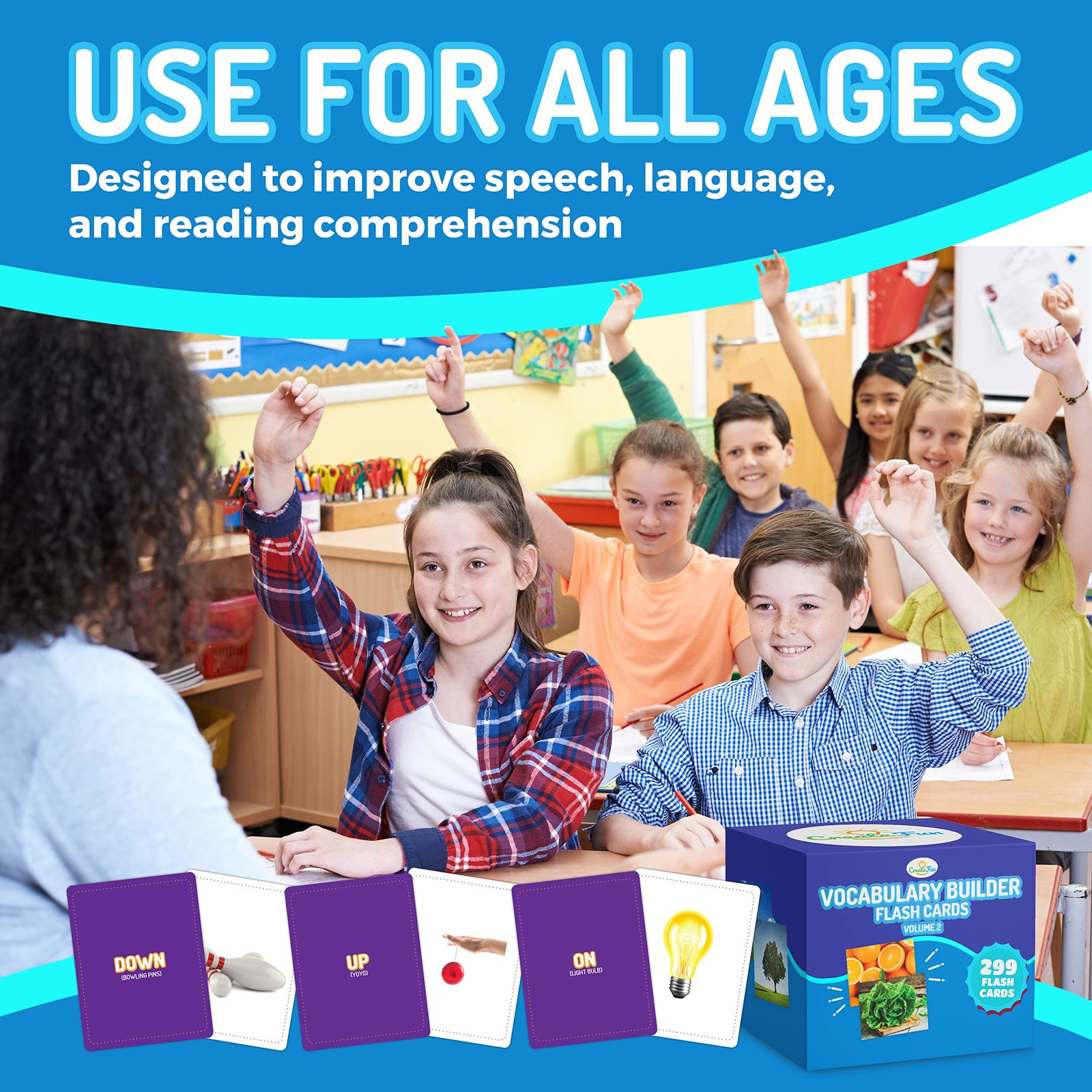 Createfun 300 Vocabulary Builder Flash Cards Vol 2 Photo Cards Learning