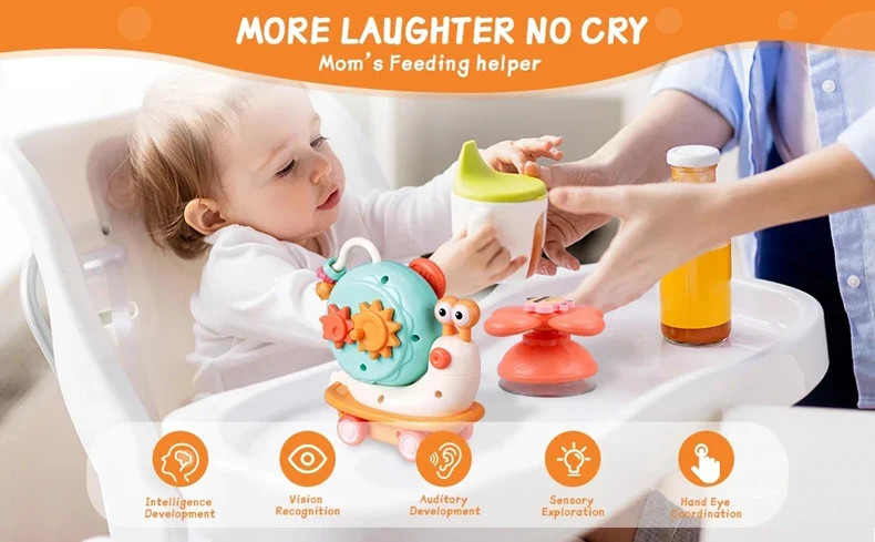 Baby Suction Cup Spinner Toy Montessori Sensory Fine Motor Infant Travel Toy