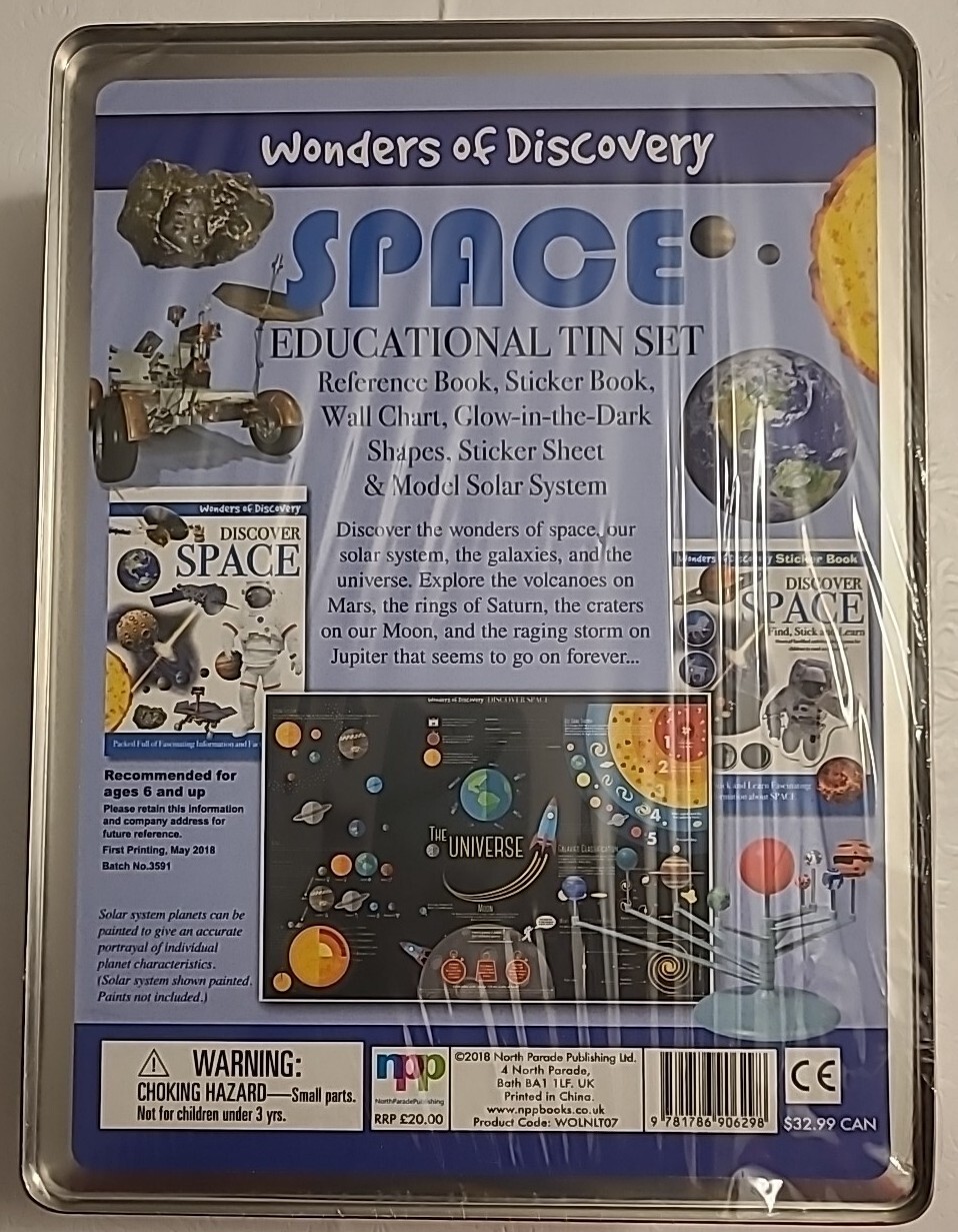 WONDERS OF DISCOVERY SPACE EDUCATIONAL TIN SET -6 and up -New
