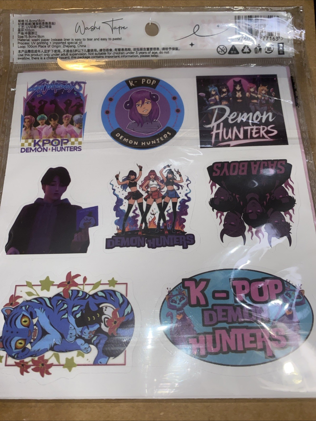 K-POP Demon Hunters 125 Korean Stickers Washi Tape Rumi Mira Zoey Saja Boys NEW