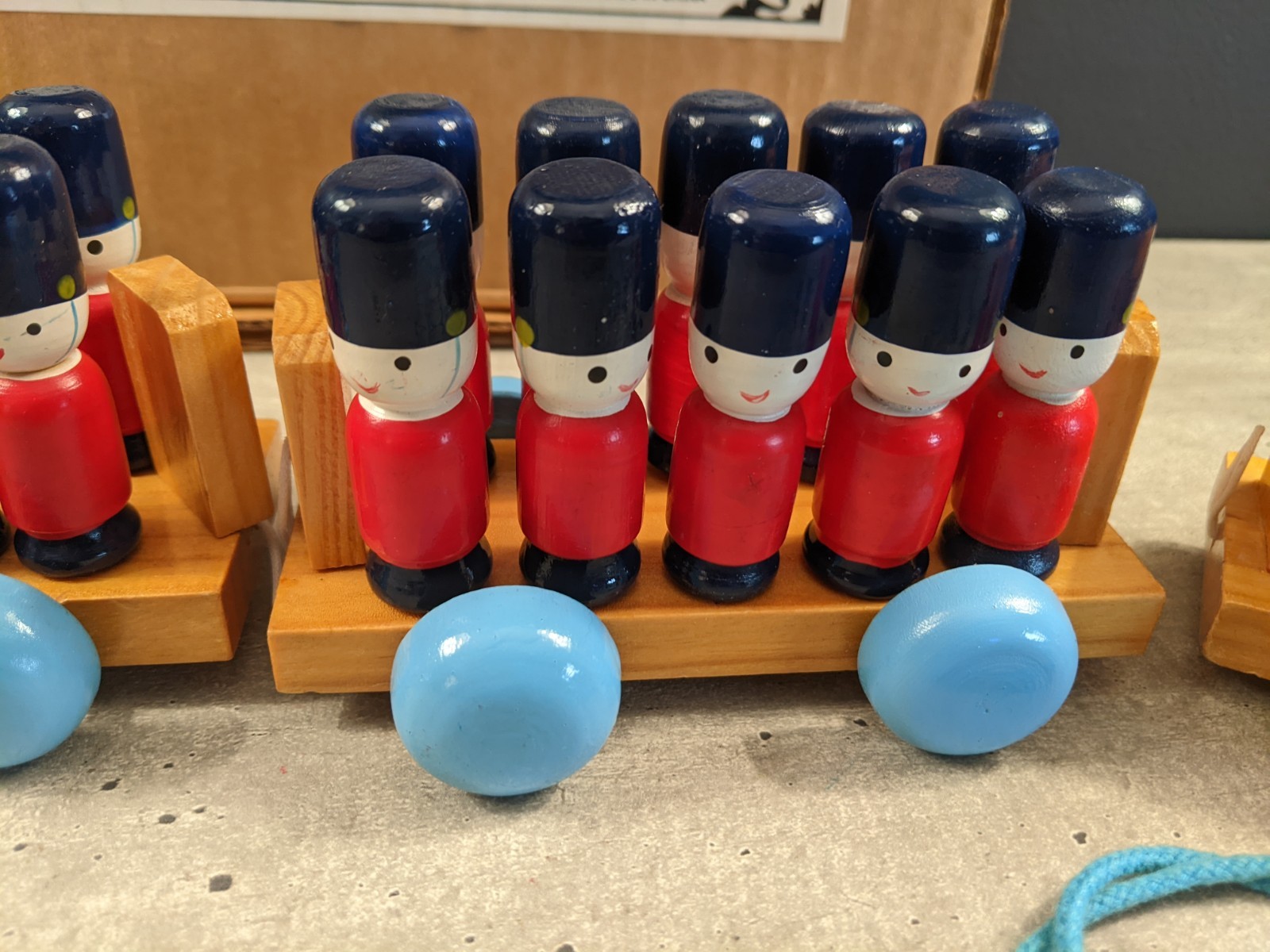 new Chadwick WOODEN TOY SOLDIERS W/ TRAIN Wooden Pull Toy Counting Educational