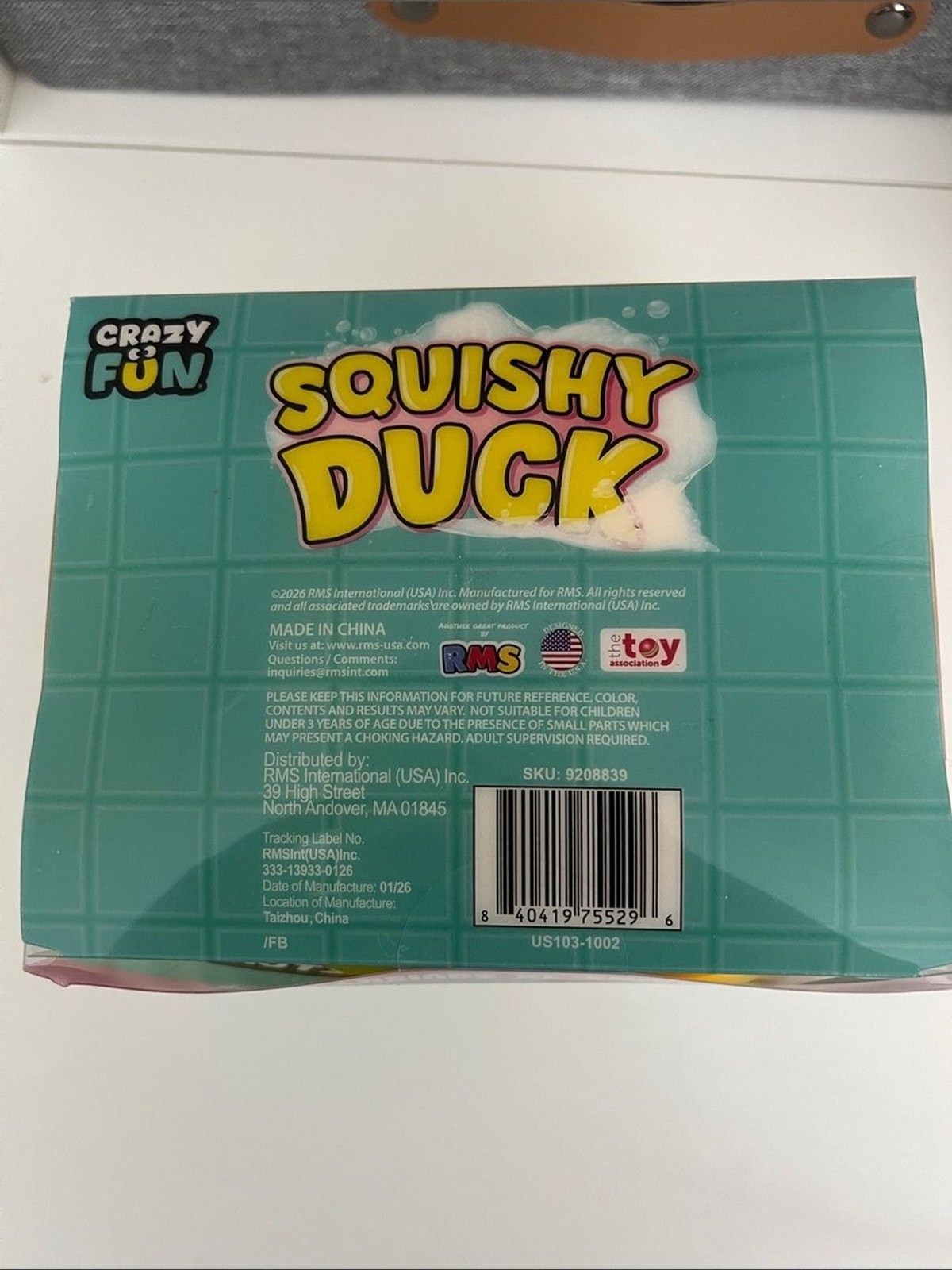 RMS C Jumbo Squishy Duck Squeeze Stretch Toy Yellow Orange Sensory RMS