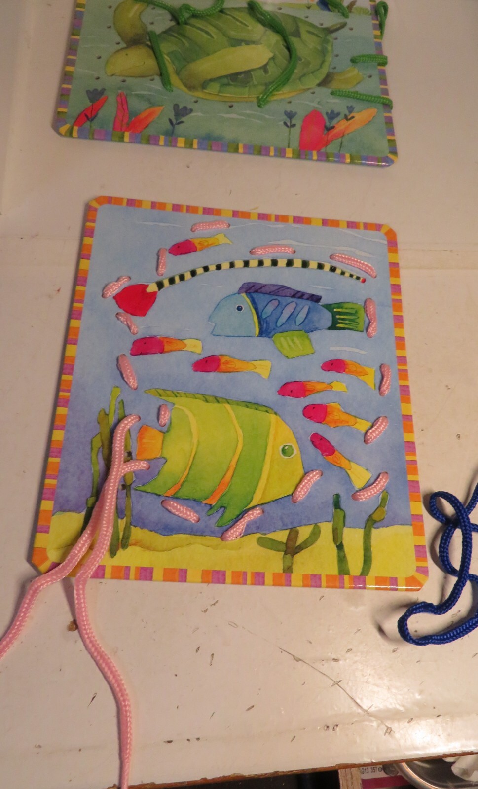 Vintage 2005 EEBOO Under The Sea Lacing Cards LEARNING TOOL EEBOO Kids Game Toy