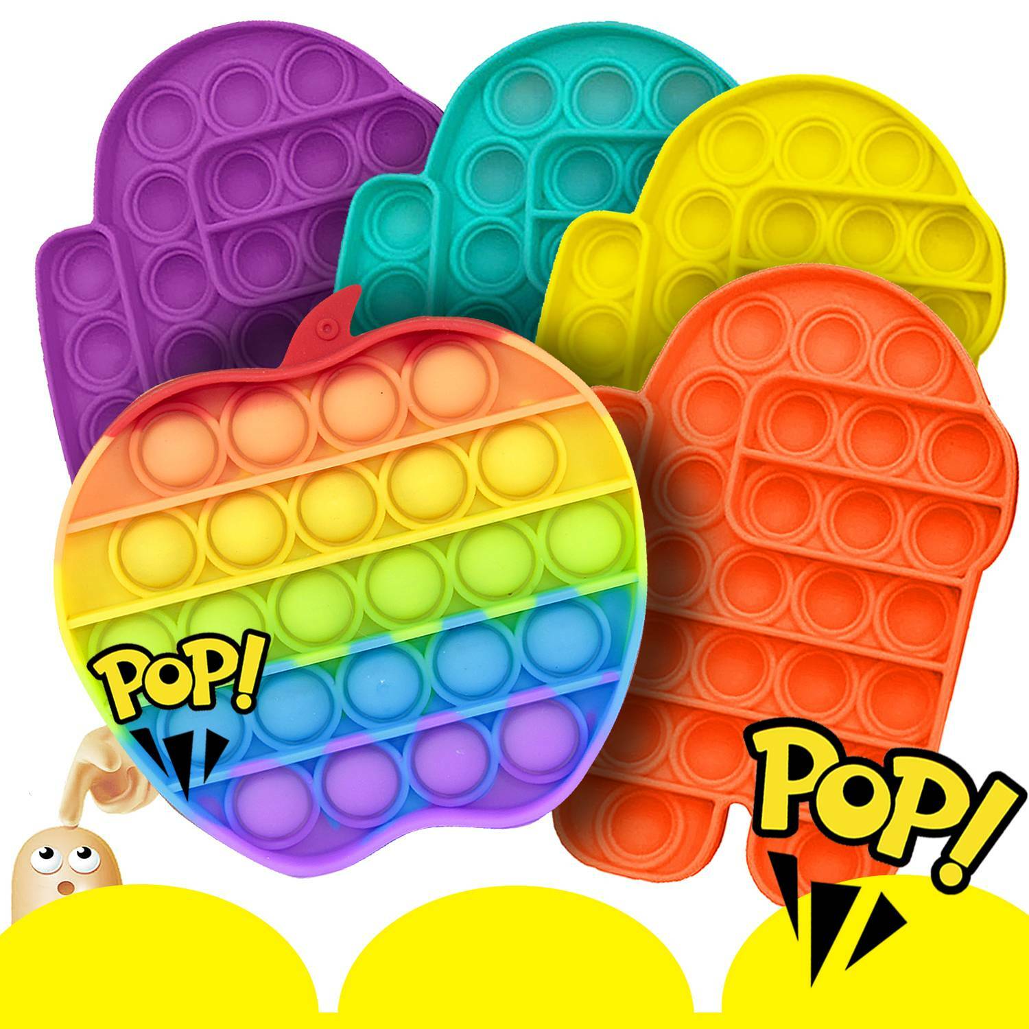AMONG US PUSH POP SILICONE SENSORY FIDGET TOY ANTI-ANXIETY STRESS BUBBLE IT GAME