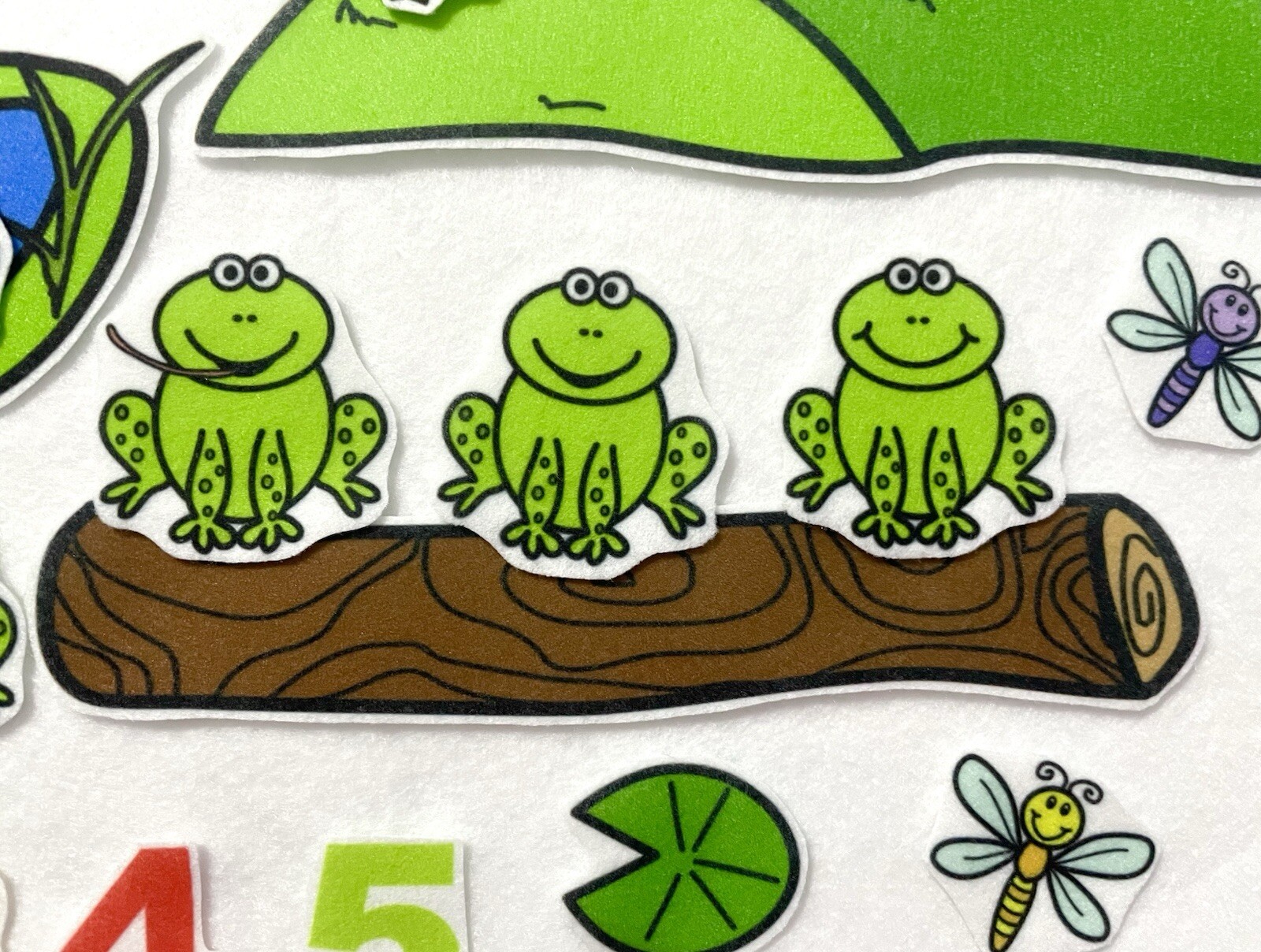 5 Little Ducks & Frog Felt Story / Flannel Board Story, Kids Gifts, Pretend Play