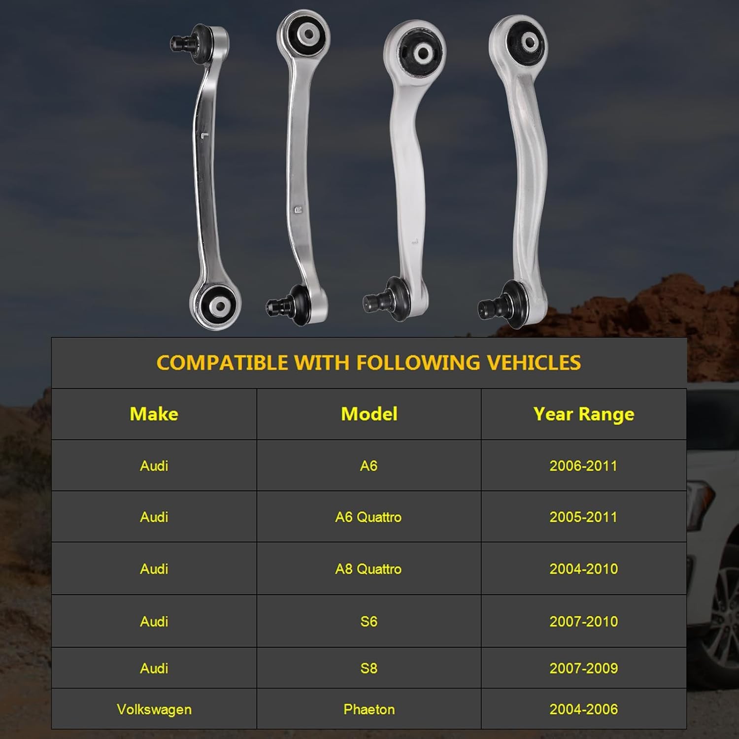 4pc Front Upper Forward Rearward Control Arm and Ball Joint Assembly K620618
