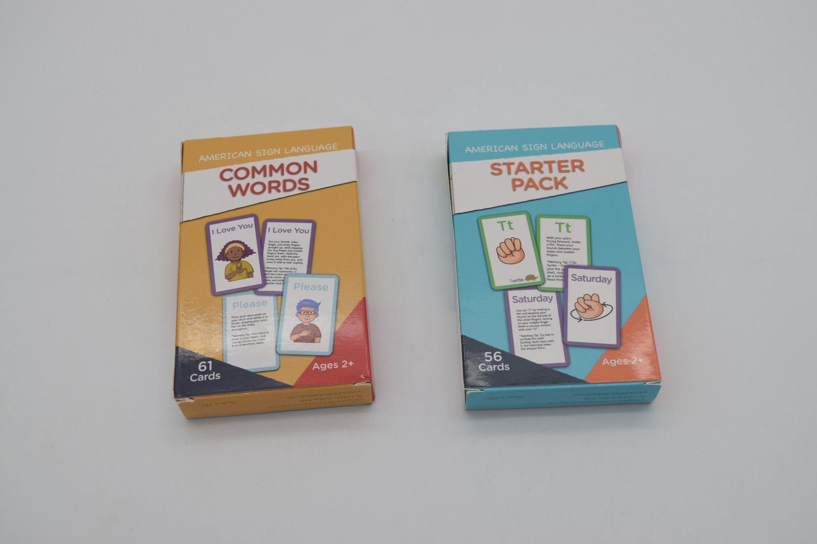 Hubble Bubble Kids American Sign Language ASL Cards- Common Words & Starter Pack