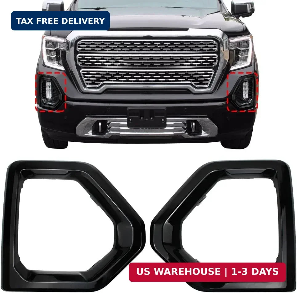 COOL STAR 1 Pair Front Fog Light Bezel Cover Exterior Trim Compatible with 2019-