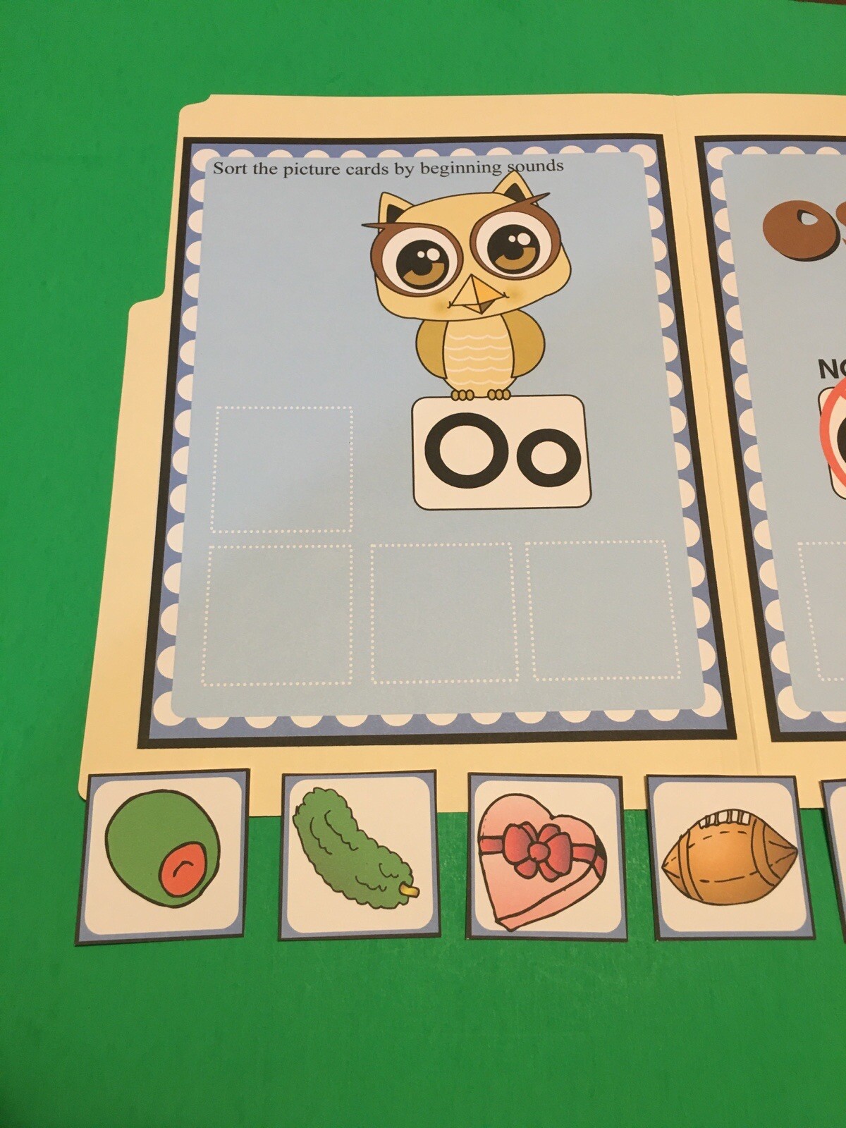 Oscar Owl – Letter Oo – DIY File Folder game – Printed / Uncut