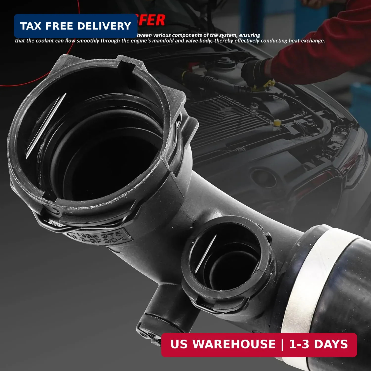 11537500733 Upper Radiator Coolant Hose Pipes 3-piece set Compatible with BMW X5