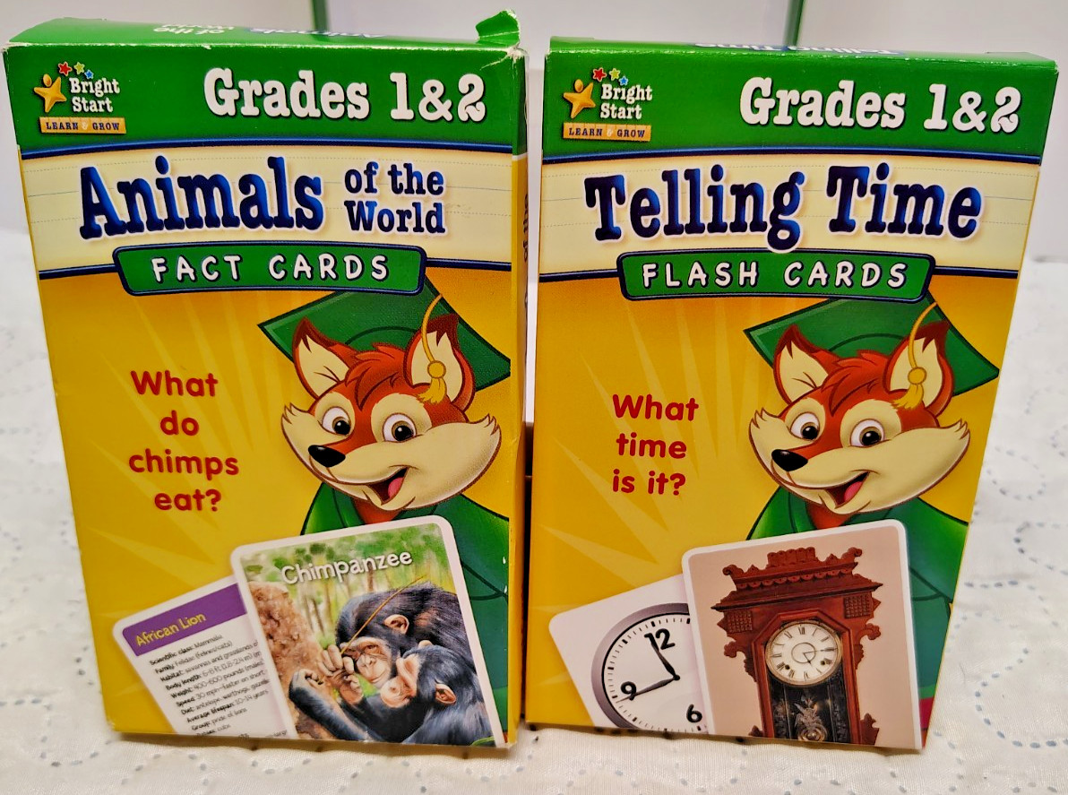 Bright Start Grades 1 & 2 Flash Cards Set 300 Cards Complete Learn & Grow
