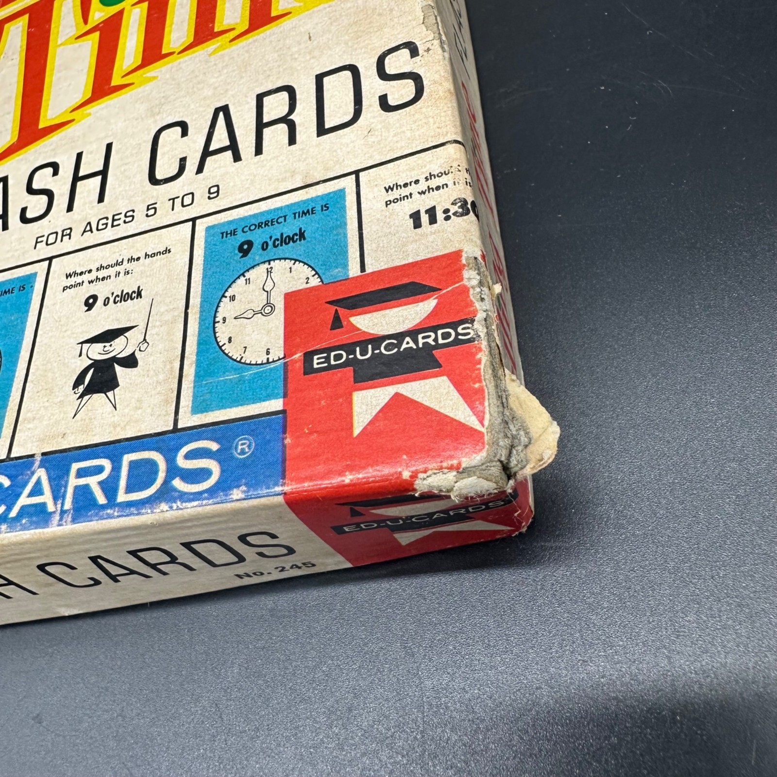 Vintage Telling Time Flash Cards Educational 1963 Home School Teaching USA