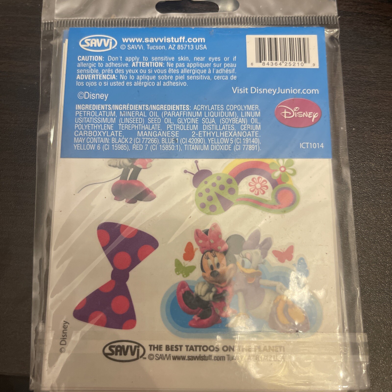Disney Minnie Mouse Bowtique 25 Temporary Tattoos New