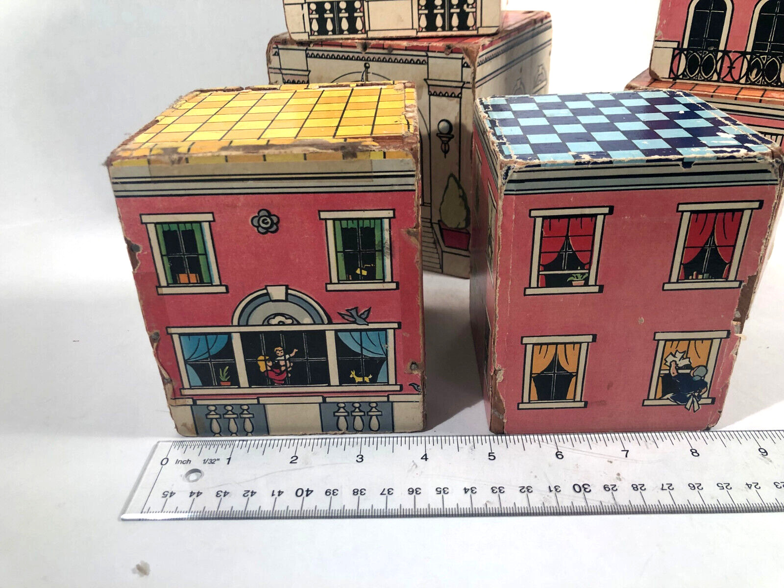 Vintage Antique set of 6 pcs. Wooden Nesting Blocks – 1949 Saml. Gabriel, NYC