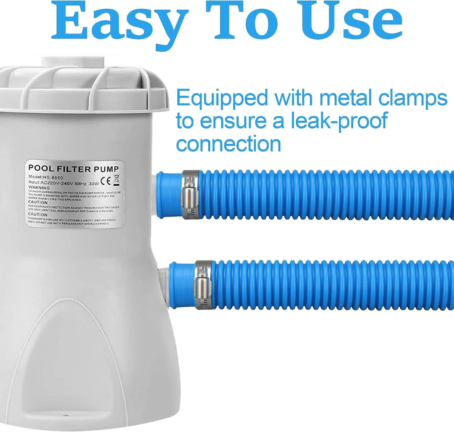 3 Pack Pool Hoses for Above Ground Pools 1.25 x 59 Inch Swimming Pool Pump Repla