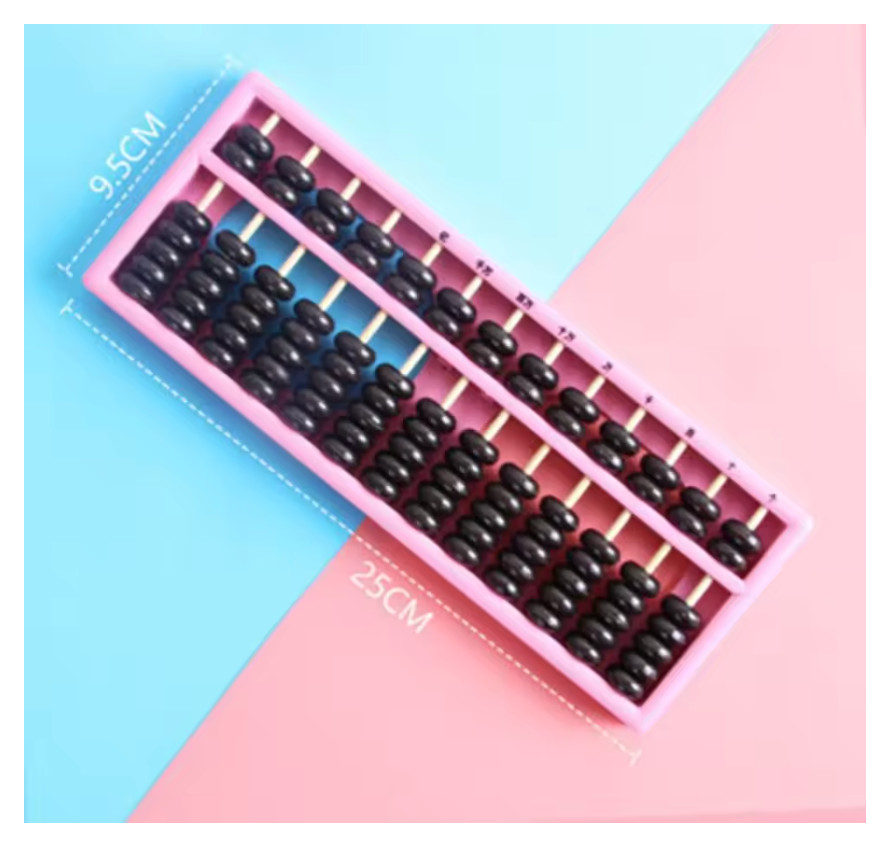 Wooden Abacus Calculator Wood Bead Arithmetic for Adults Kids Counting Tool