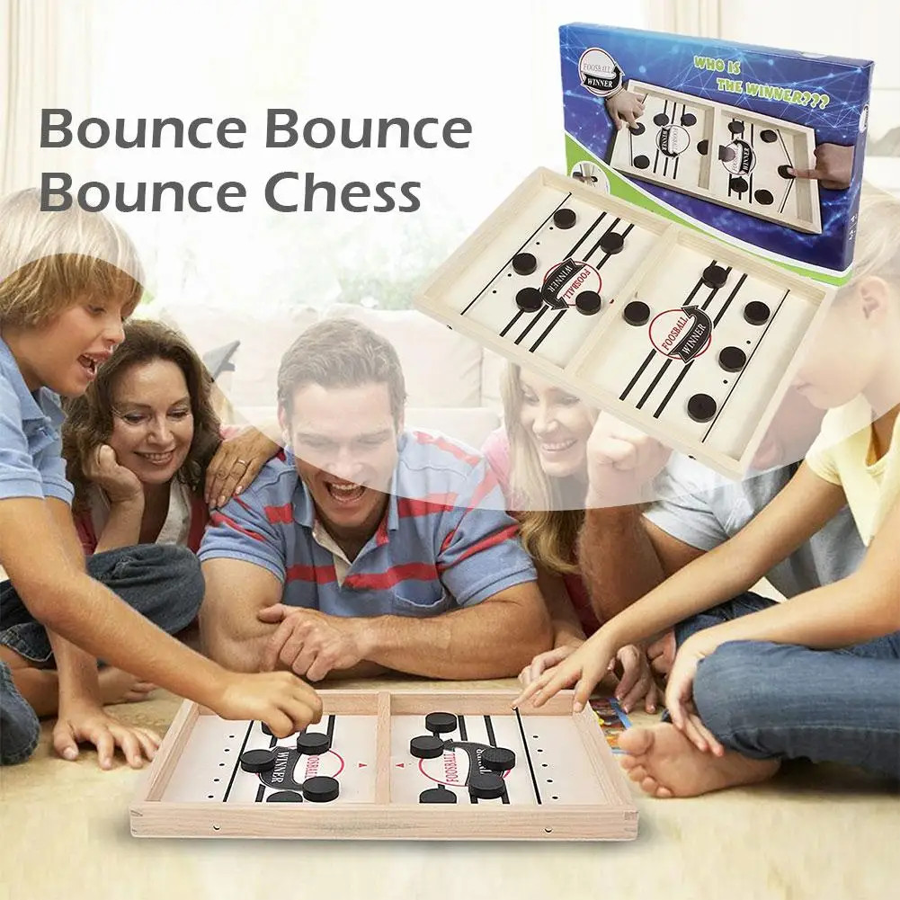 Wooden Fast Sling Puck Game Paced Table Winner Board Games For Parent-Child Toys