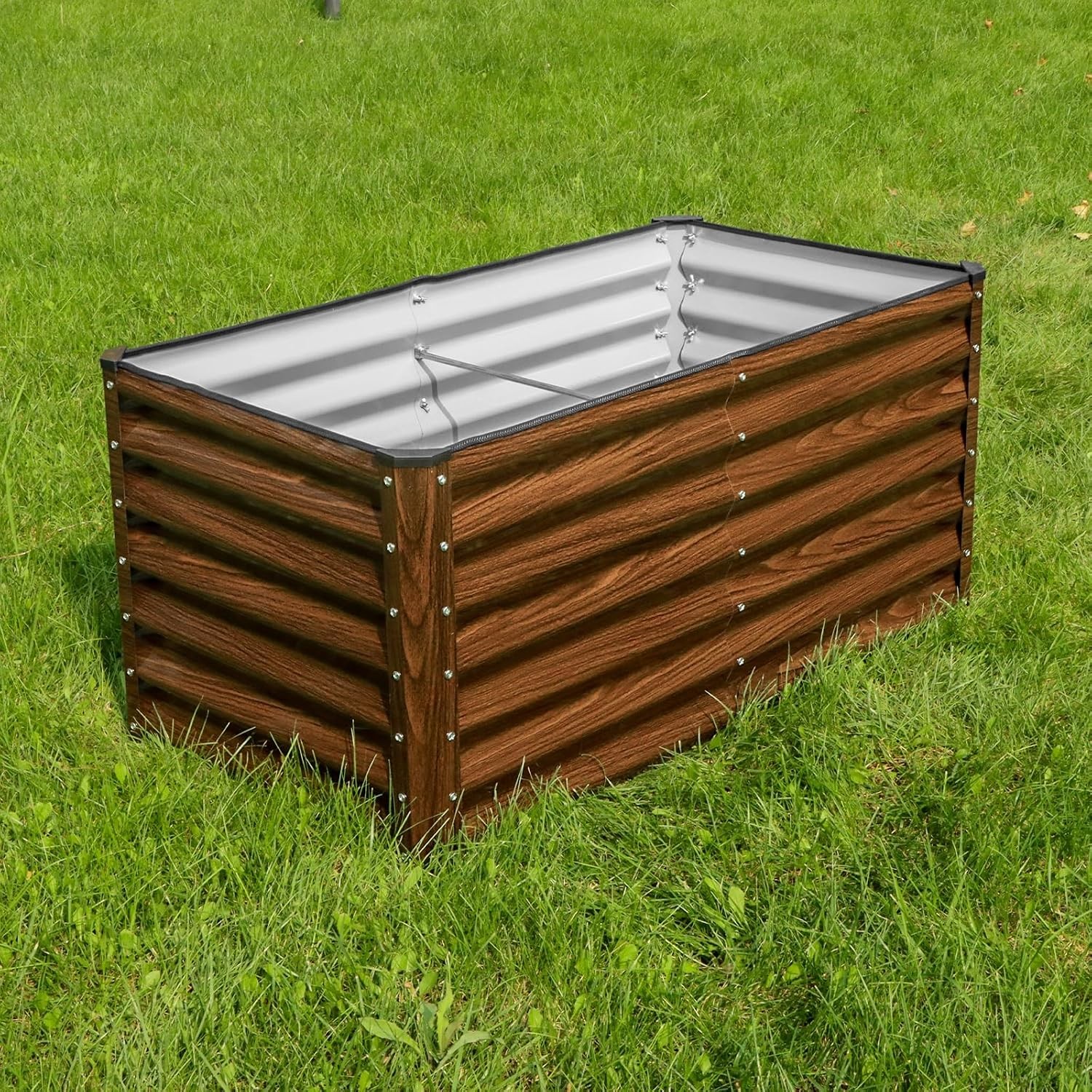 2-Pack 4x2x2FT Galvanized Raised Garden Bed Kit, Metal Planter Box for Planting