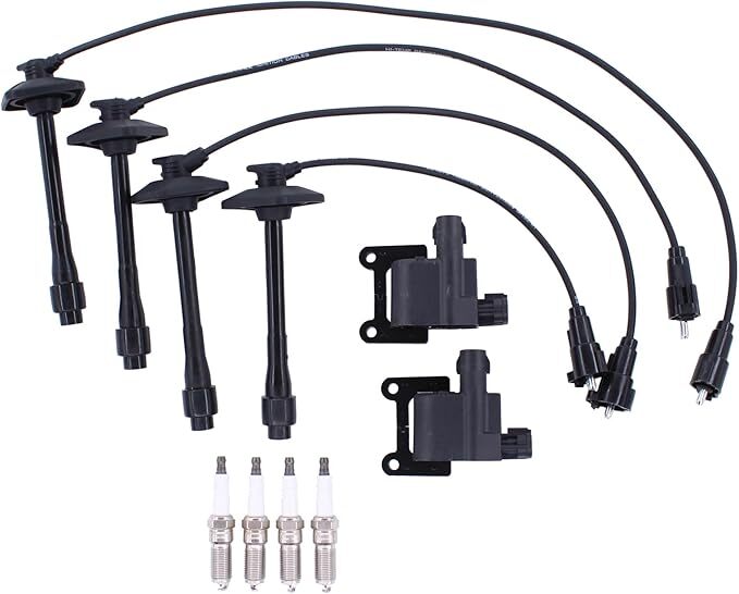 MOTOKU Ignition Coil and Spark Plug Wire Set for Toyota Solara Camry 2.2