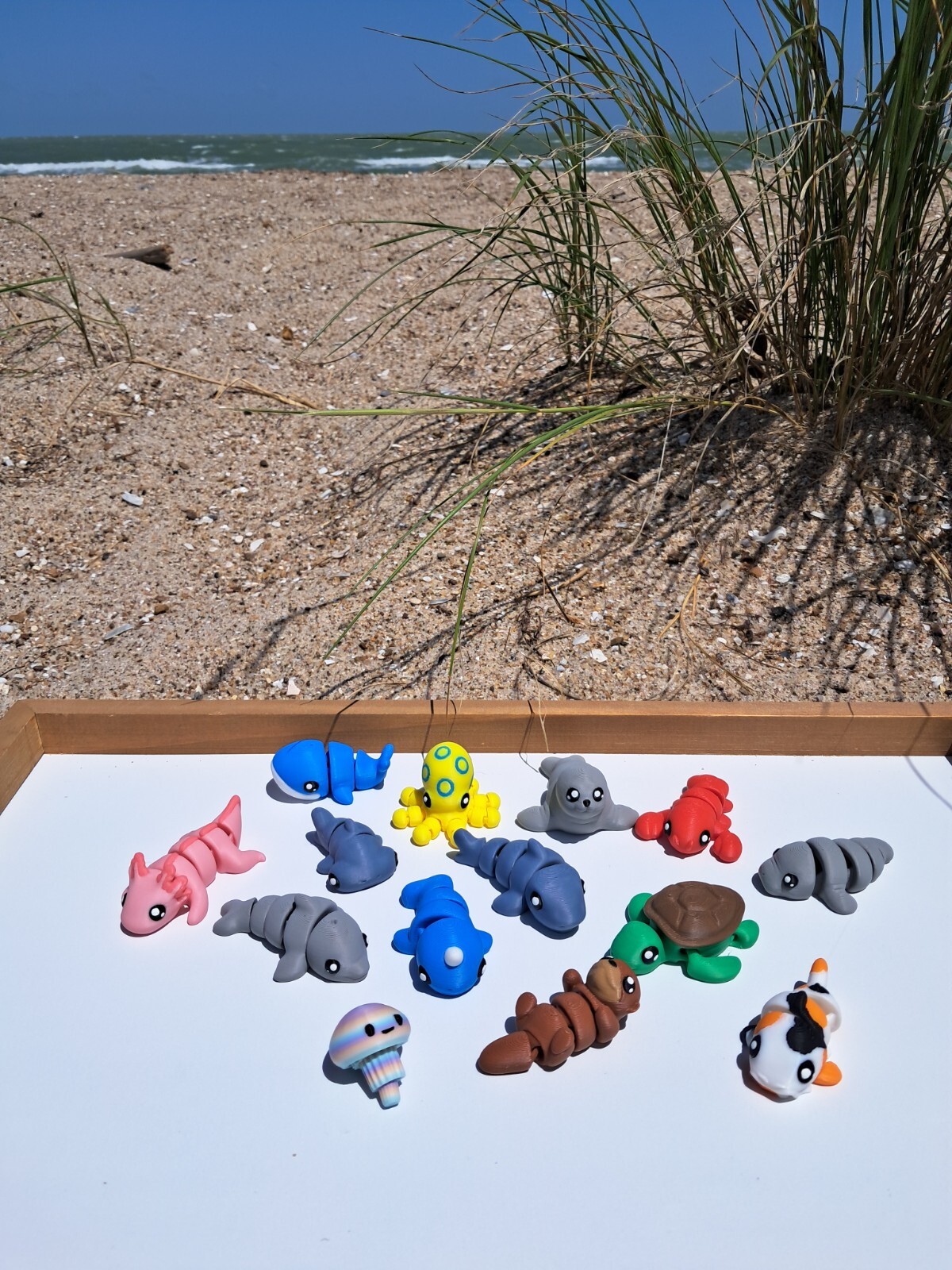 3D Printed Articulated Sea Animals Fidget Toy Set – Octopus, Shark, Turtle, etc.