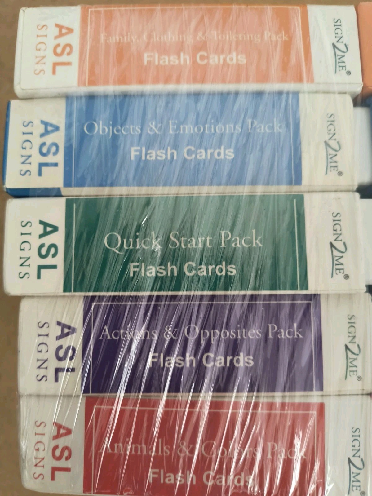 Lot Of 5 Sign2Me – ASL Flashcards Beginners Series English/Spanish Full Set NOS