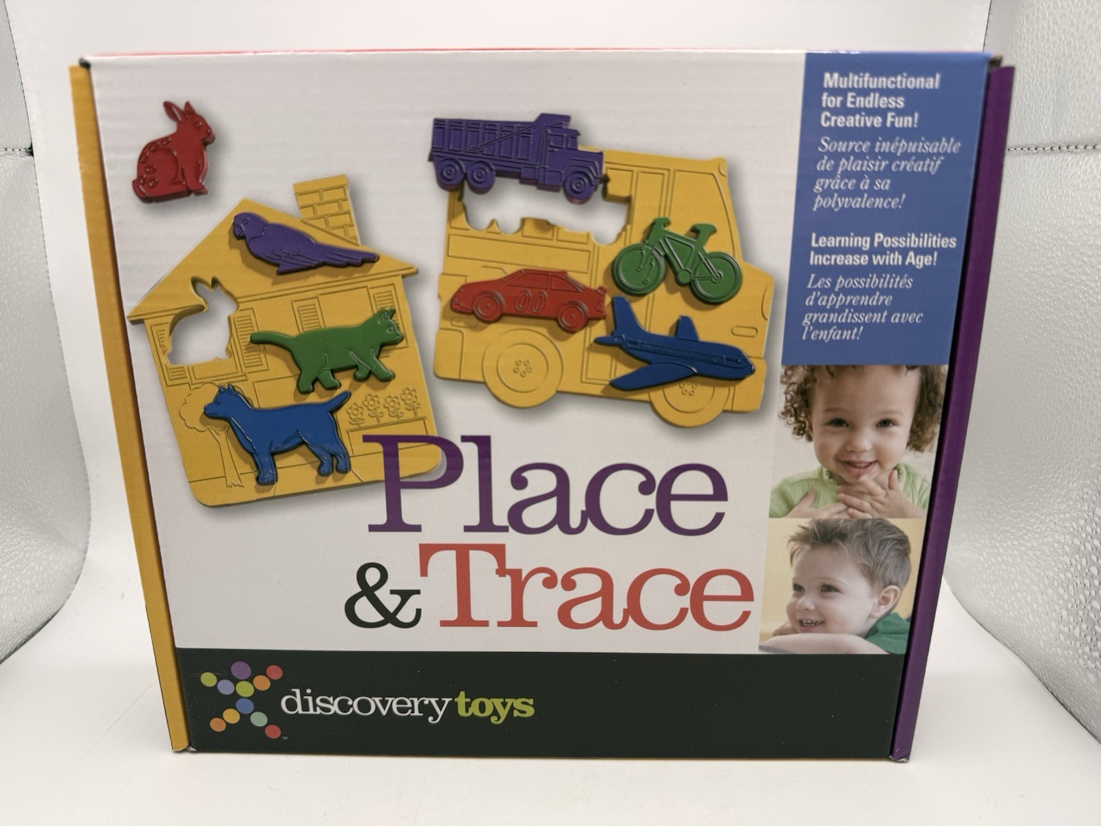 Discovery Toys Place & Trace Puzzle Stencil Shapes Set Educational Model 1987