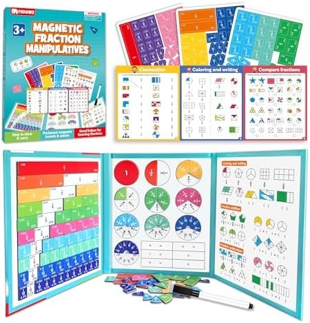 Magnetic Fraction Educational Puzzle, Magnetic Fraction Demonstration Book with
