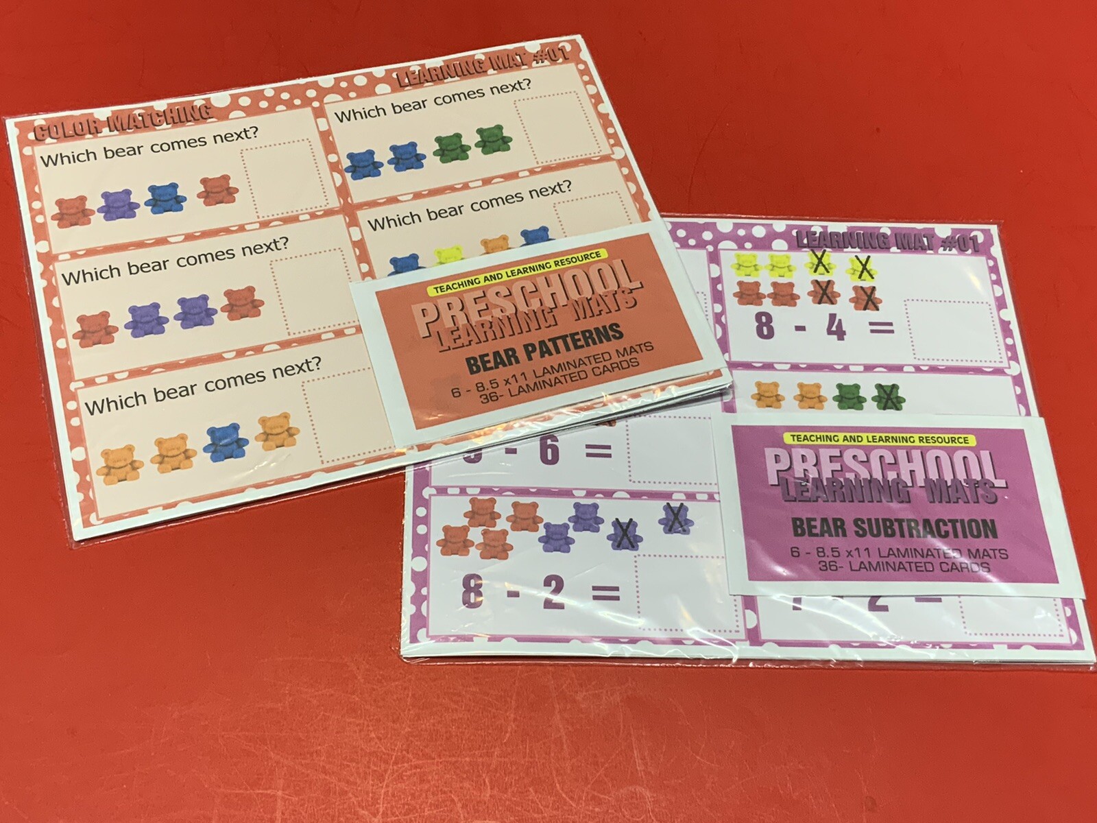 Bear Counter – Set of 12 Learning Mats / Cards – Laminated Activity