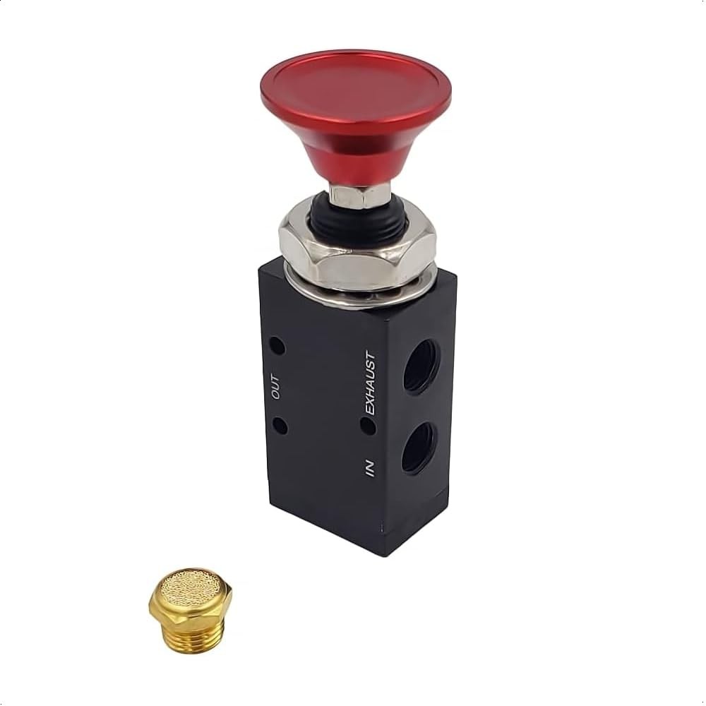 3Way Push Pull Manual Tailgate Air Valve With Knob 3 Way 2 Position 1 PCS