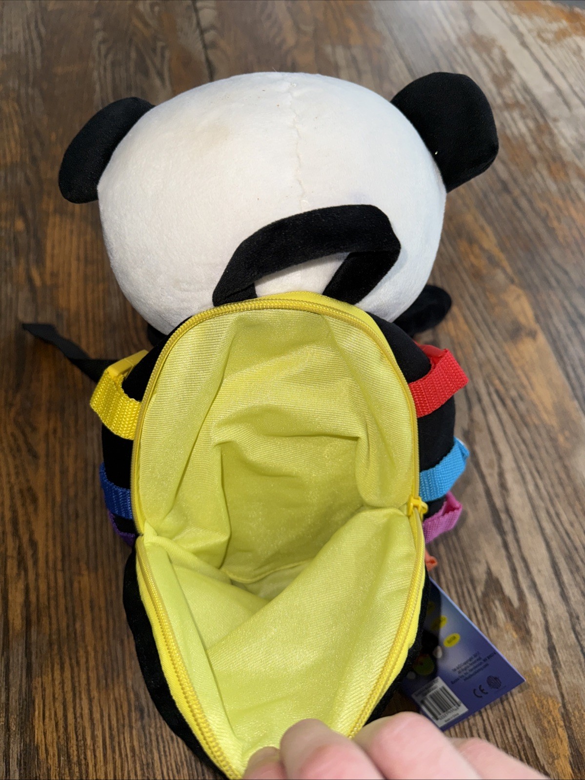 Buckle Toys Panda Backpack – Motor Skill Development Toy – Plush Learning Toy