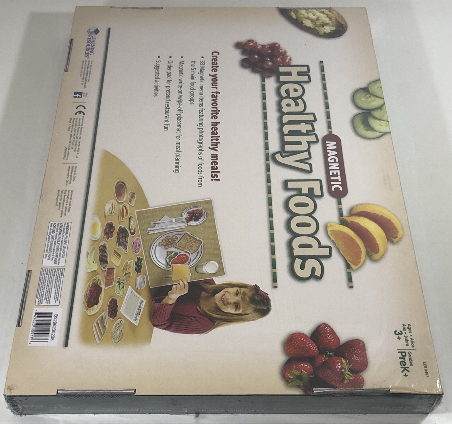 Learning Resources 36-pc Magnetic Healthy Foods Set, Ages 3+ (Brand New)