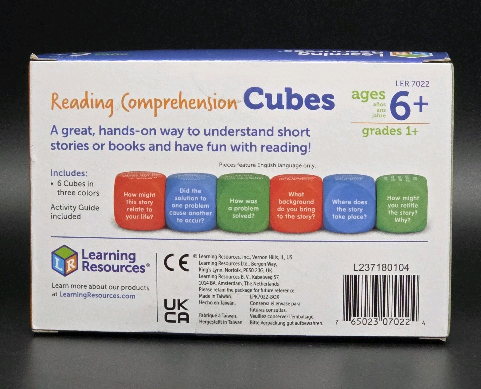 Learning Resources Reading Comprehension Cubes, 6/Set (LER7022) Ages 6+
