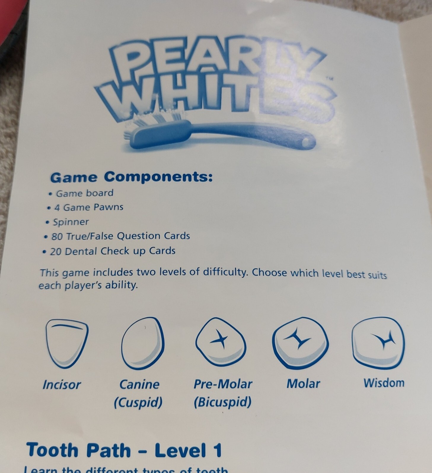 Pearly Whites Board Game by Learning Resources Dental Health Game Complete