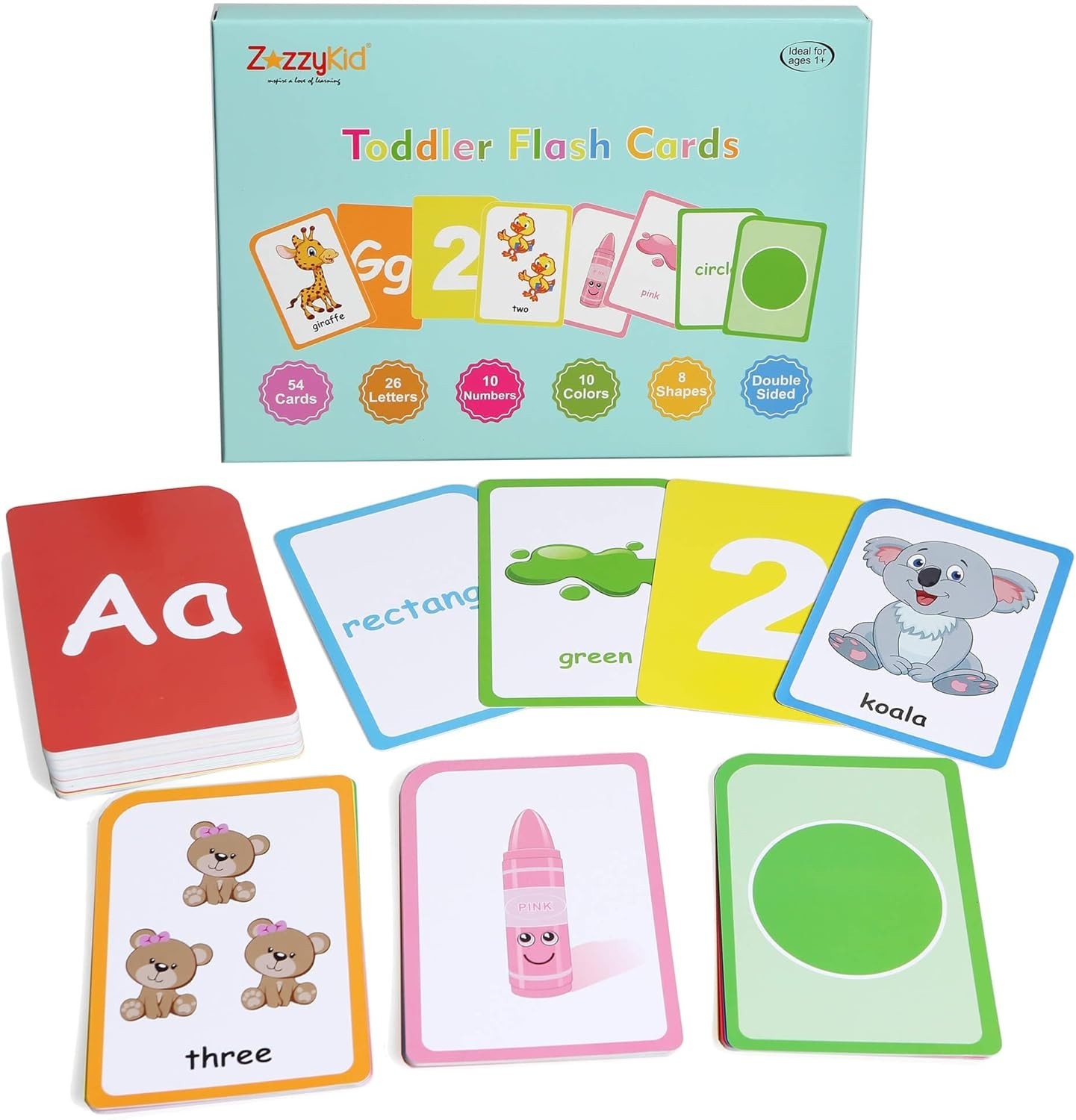 Flash Cards for Toddlers Learning: 54 Double Sides Flashcards for Alphabets, …