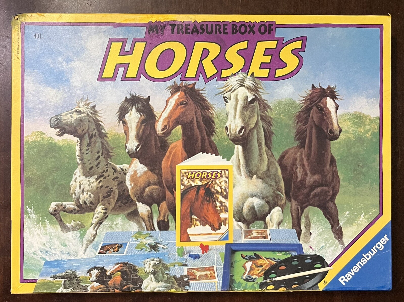 My Treasure Box of Horses Ravensburger 1995 Paint by Number Game Puzzle RARE