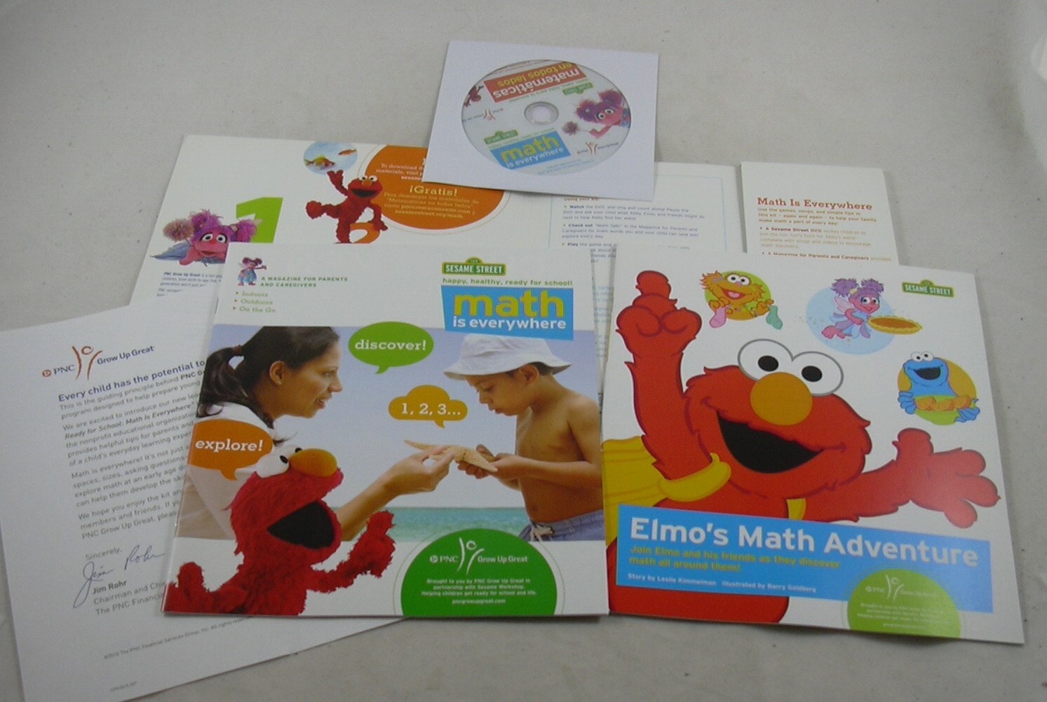 Sesame Street Elmo PNC Math is Everywhere DVD Grow up Great Kit Magazine & Story