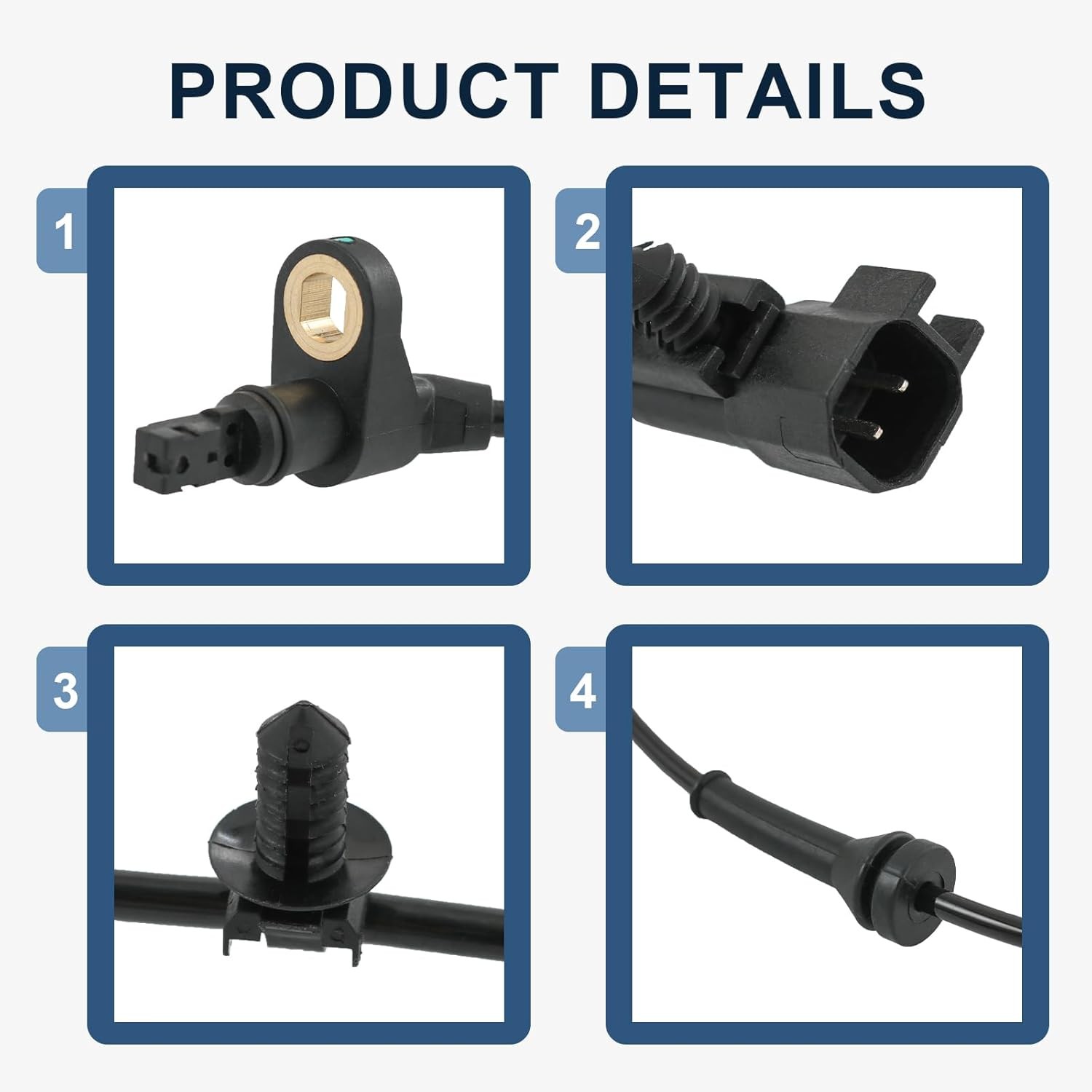 ABS Wheel Speed Sensor Front and Rear 4PCS Replacement for Jeep Wrangler 3.6L 3.