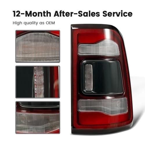 Tail Light Assembly Compatible With 19 RAM 1500 LED Black w/o Blind Spot RH
