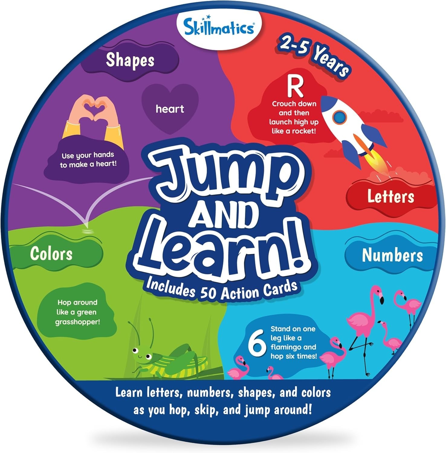 Card Game for Toddlers – Jump & Learn Letters, Numbers, Shapes & Colors, Pres…