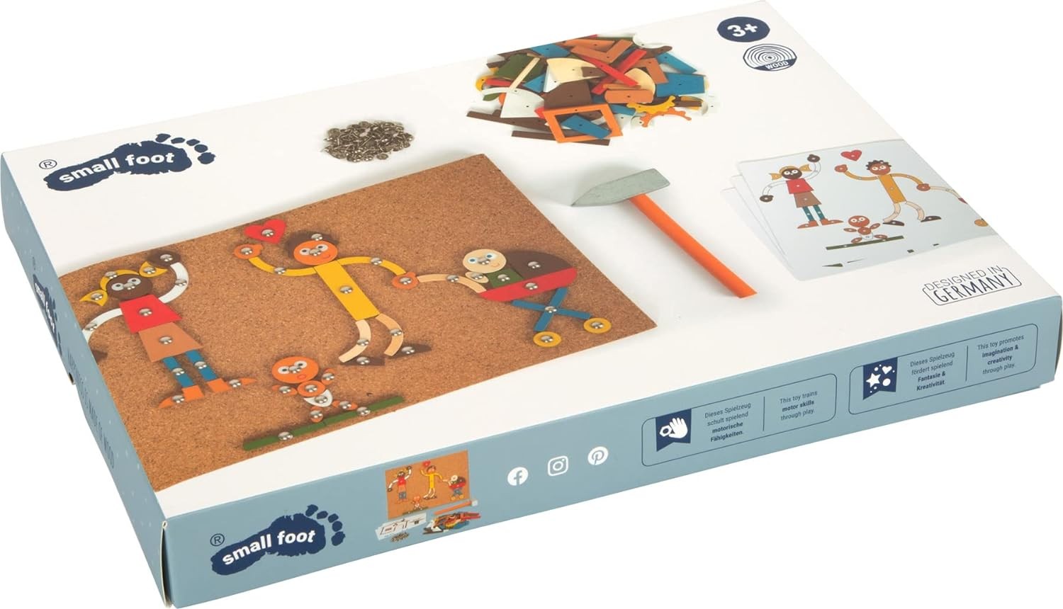 small foot Home and Family Toy, wood, with cork board and hammer, for kids aged