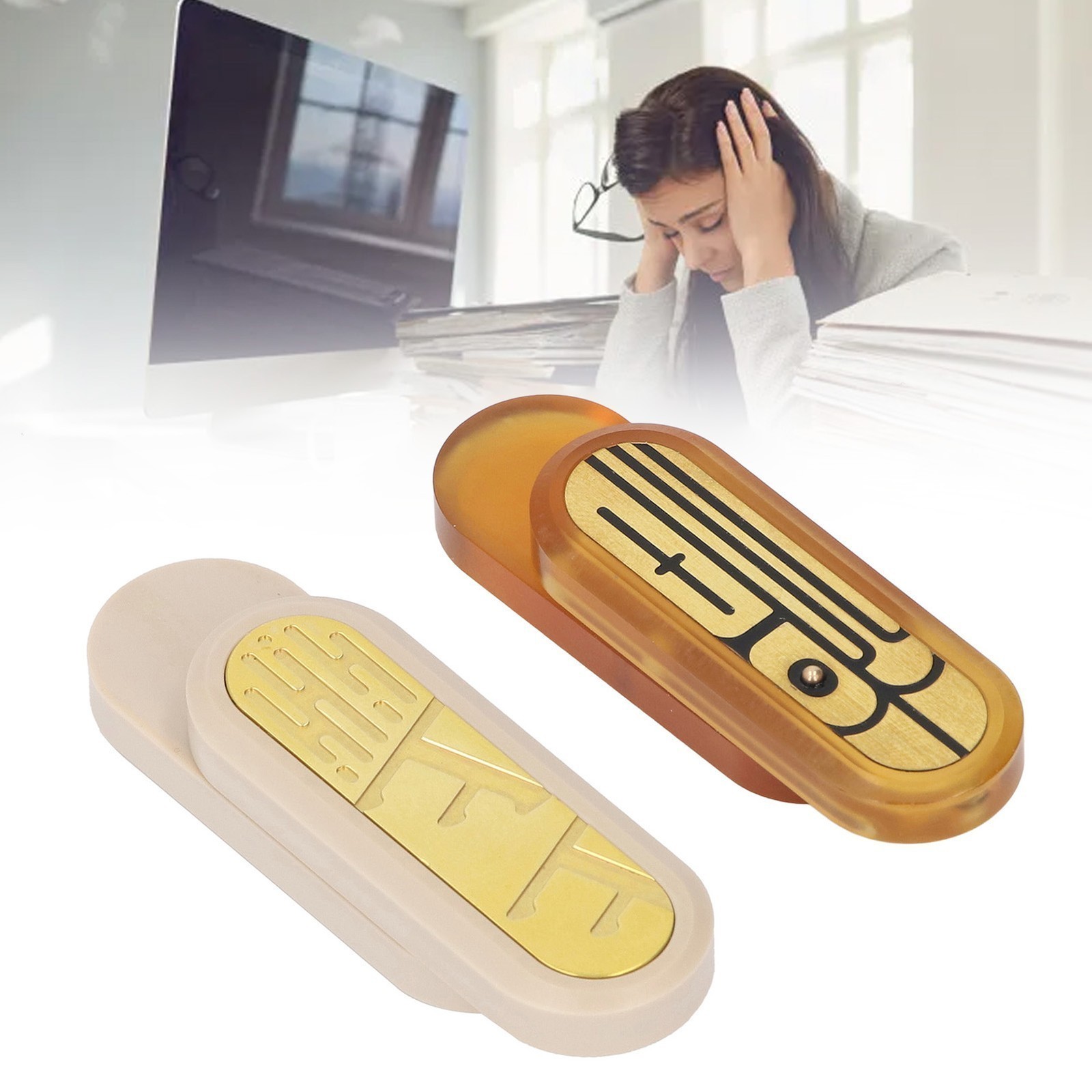 Mechanical Push Slider Magnetic Push Card Metal Decompression Fingertip Slider