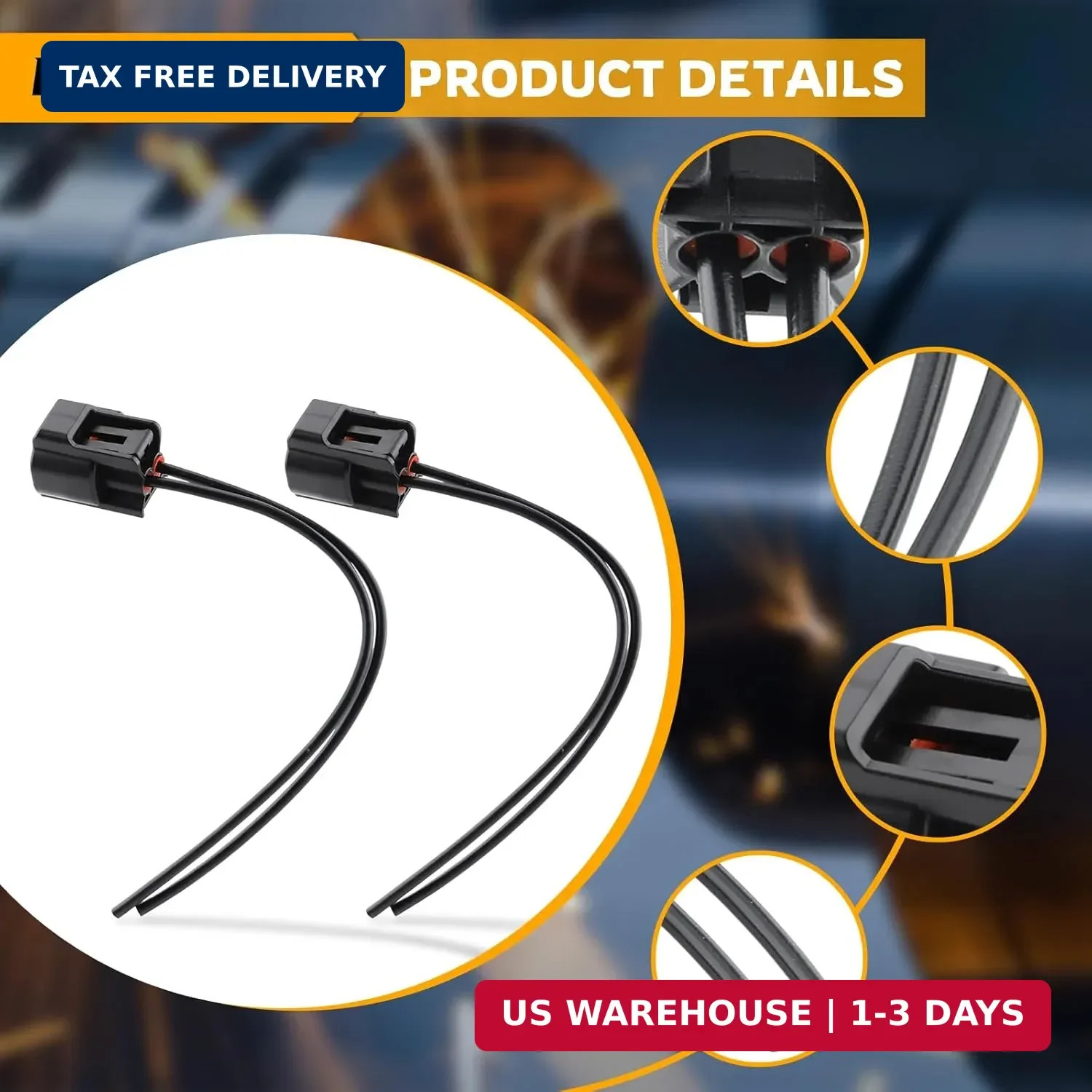 MOTOALL Ignition Coil Connector Plug Wire Harness Pigtail Wiring Loom 2-Way for