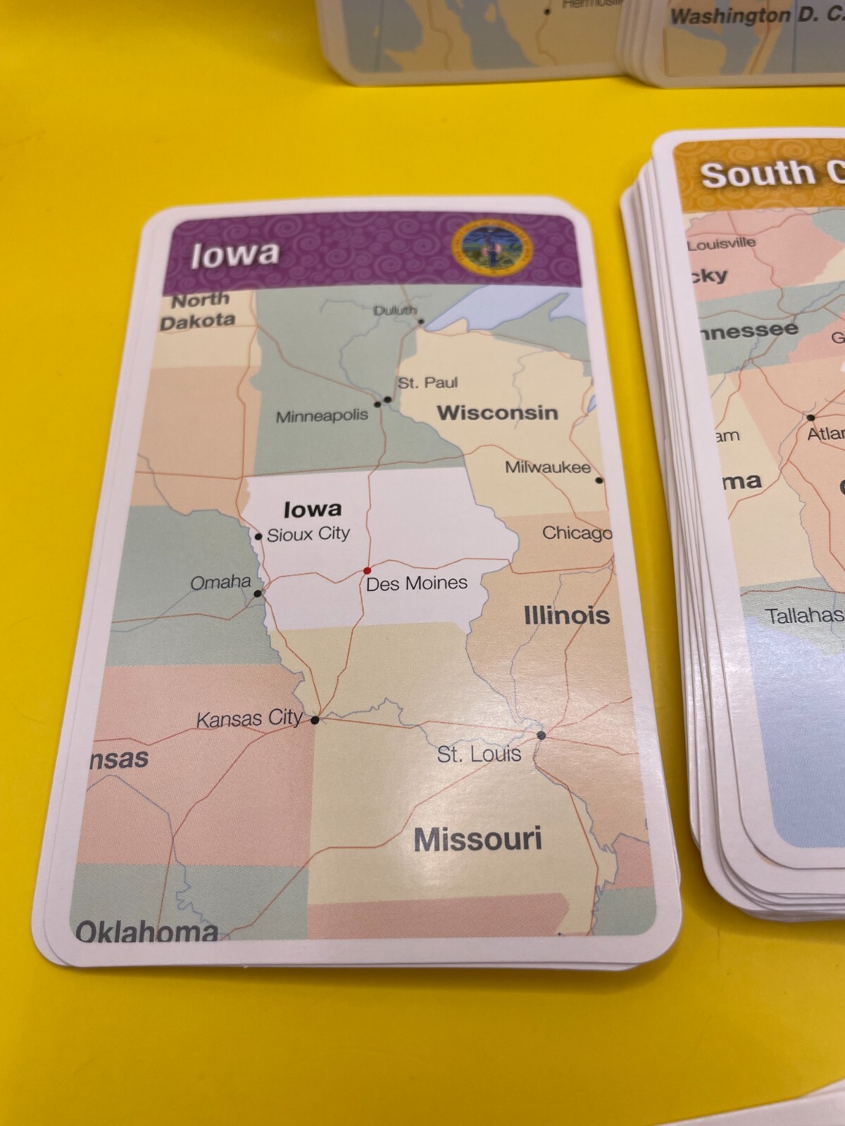 2010 Lot of 56 Creative Edge Flash Cards – 50 U.S. States + D.C. and US Map Card