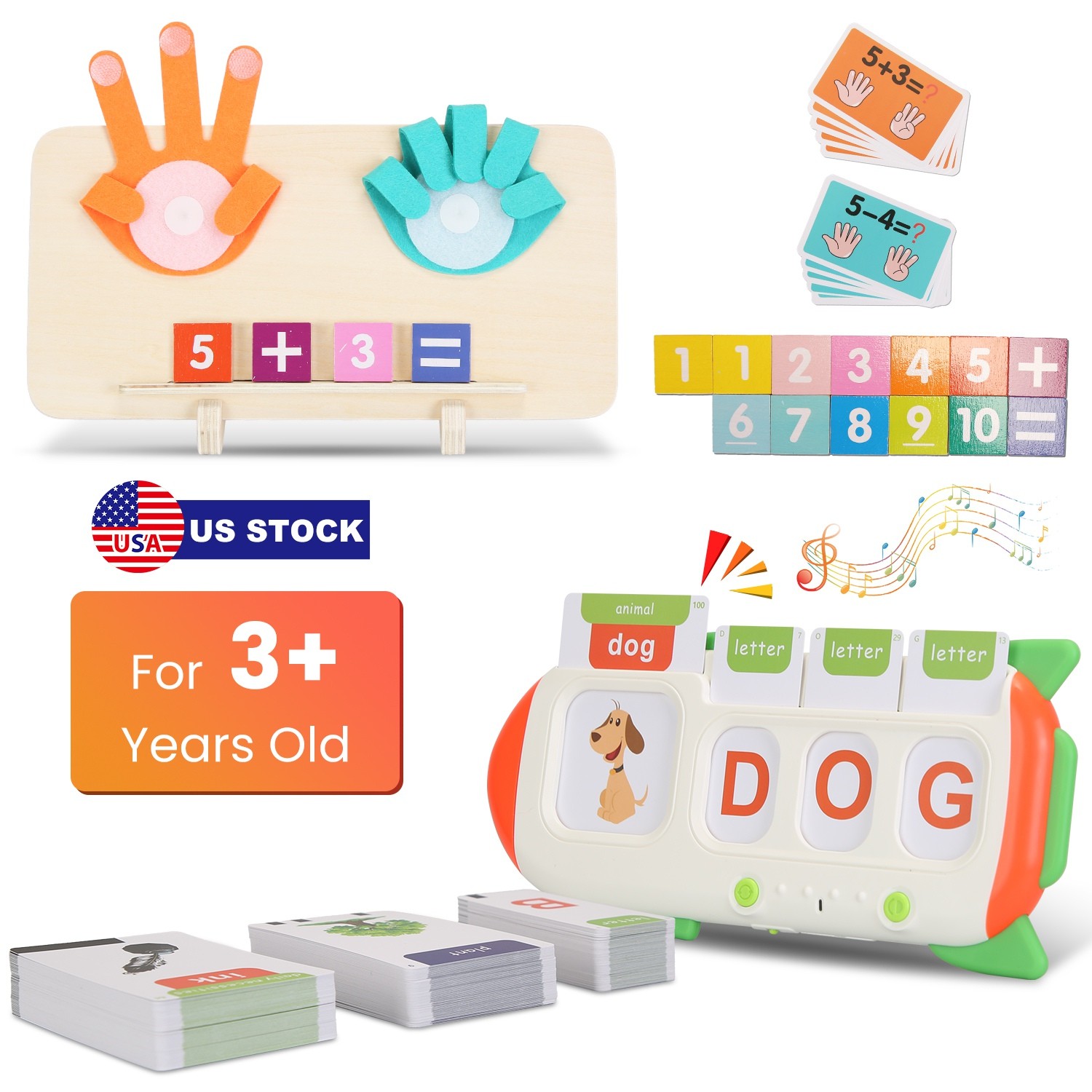 Kids Talking Flash Cards Alphabet Number Toddler Educational Toys Boys Girls