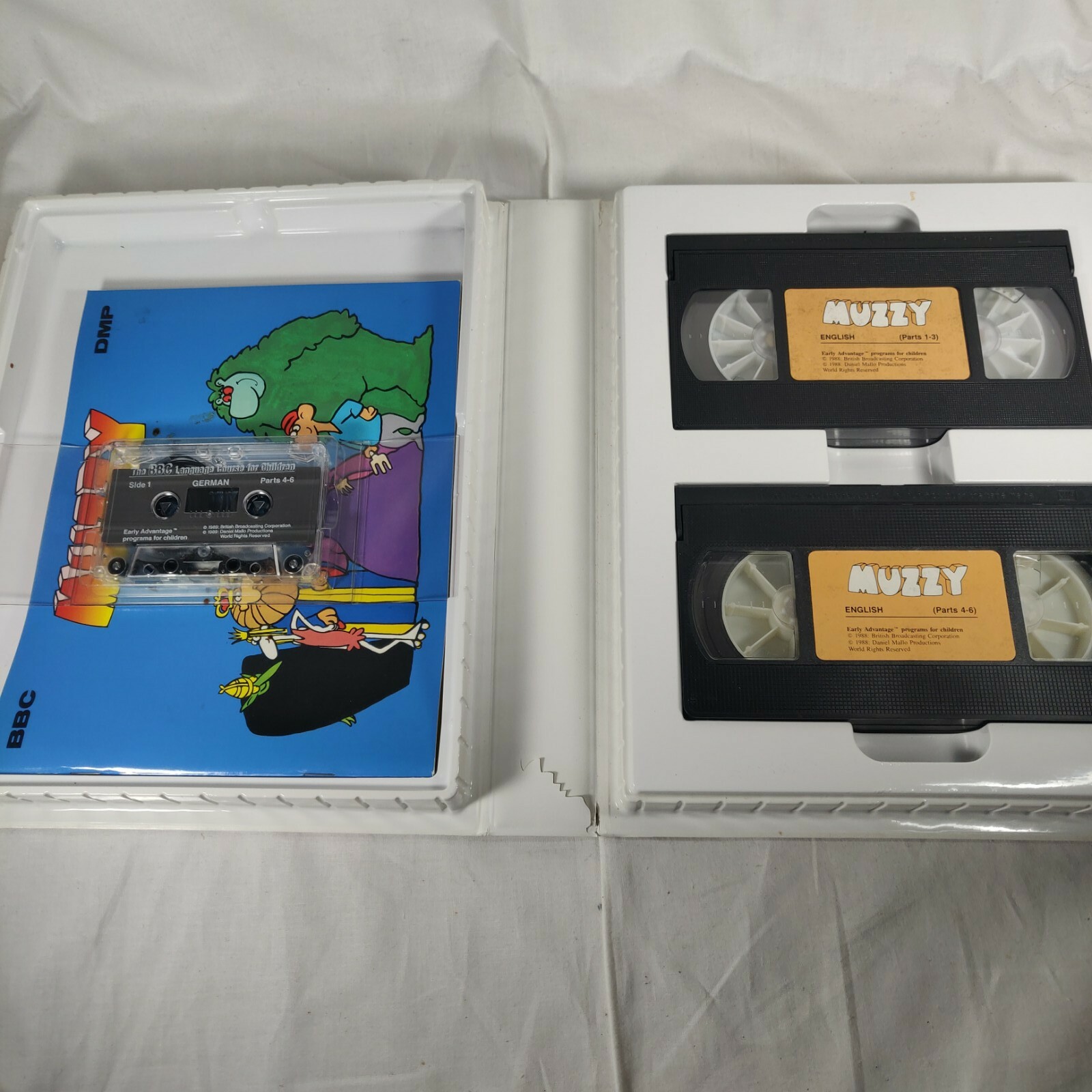 Muzzy I and II Video German Early Advantage BBC Language Courses 1990 VHS