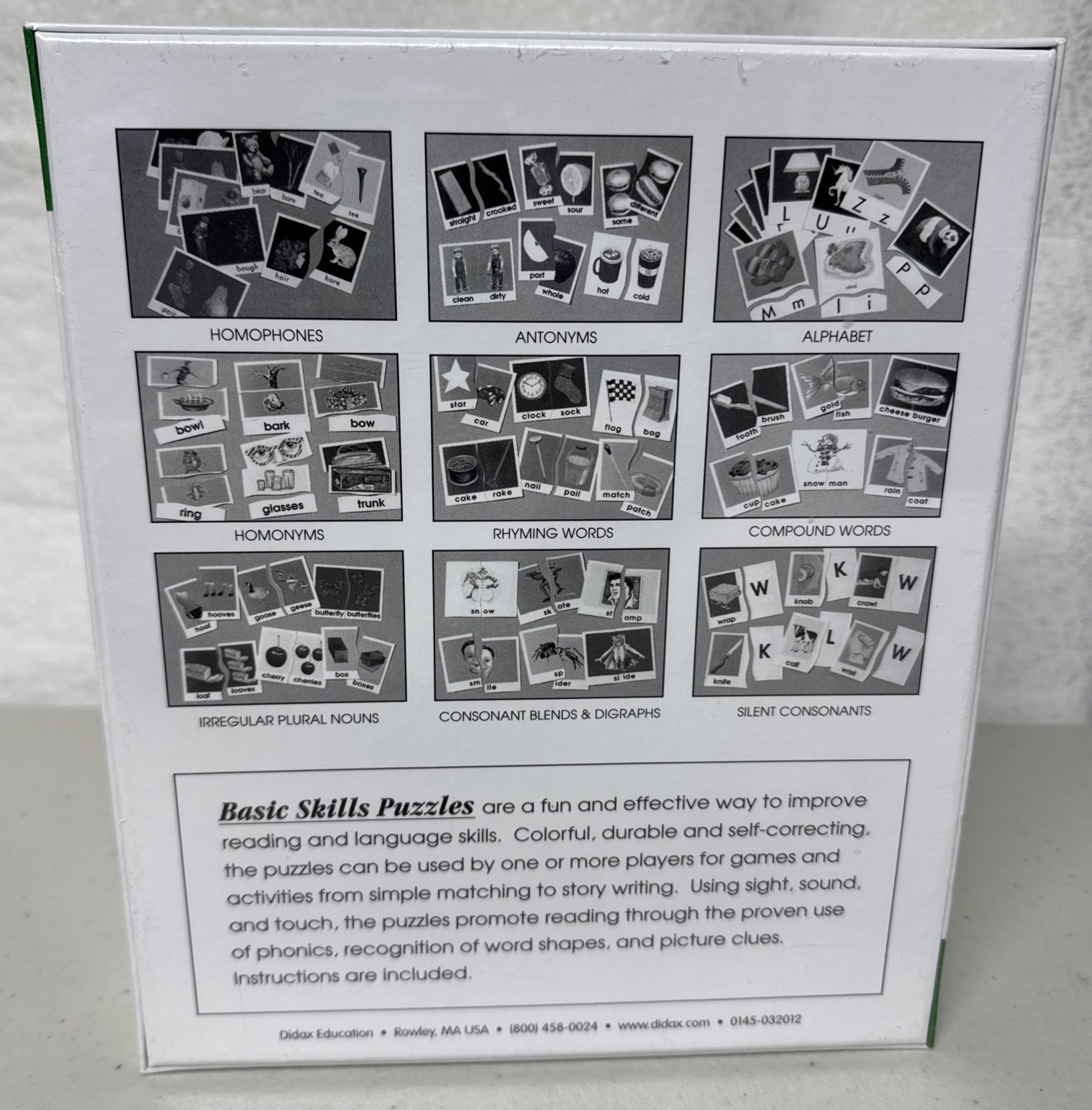 Basic Skills Homonyms Self-Matching Puzzles Didax Hands On Phonics 78 Pieces New