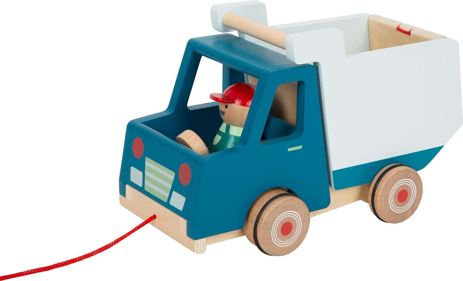 small foot Pull-Along Dump Truck Made of Wood, Motor Skills Toy and Baby Walker,